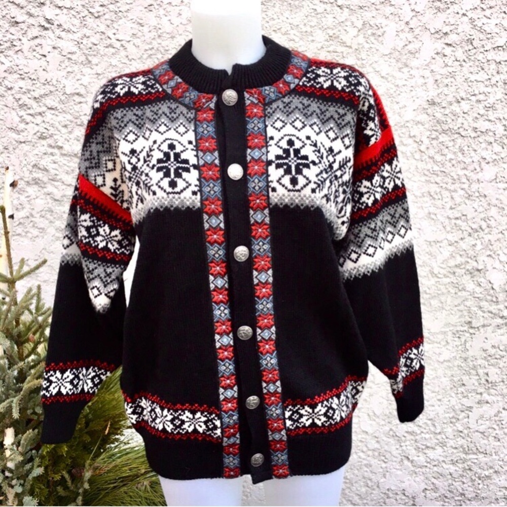 Norwool of Norway Wool Fair Isle Sweater. Size M